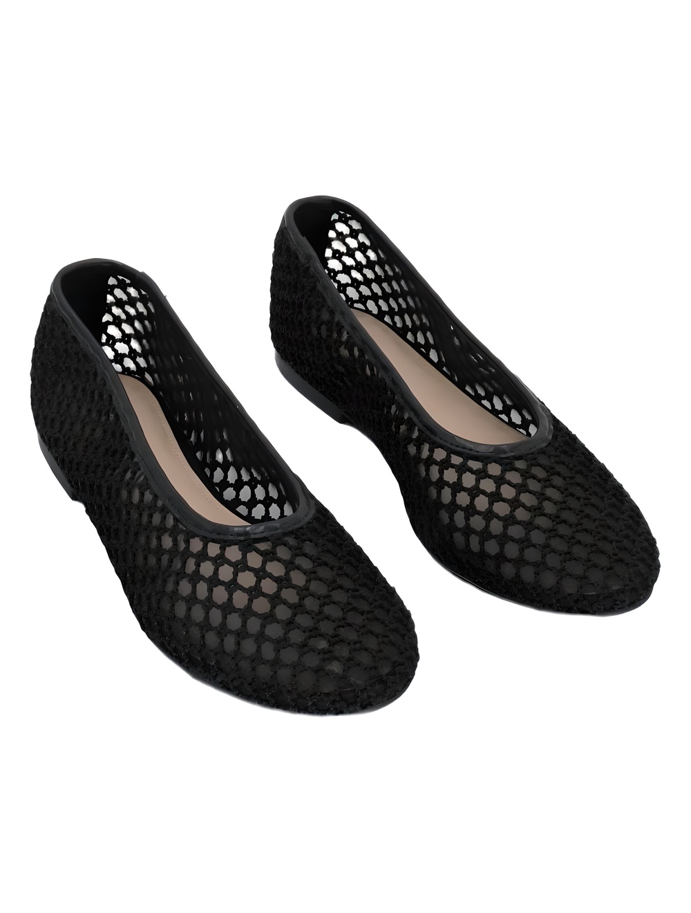 Calvin Klein Delicate Black Mesh Slip On Ballet Flats Size 7M